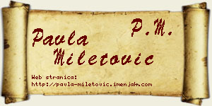 Pavla Miletović vizit kartica
